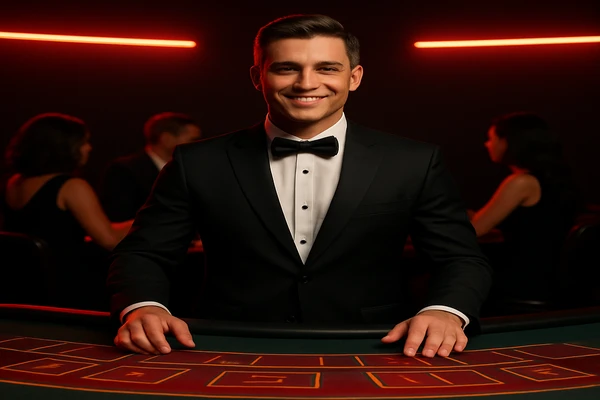 একজন পুরুষ অনলাইন গেমে জয়ের আনন্দ উদযাপন করছেন, চারদিকে 4777b এর গেমিং প্রতীকগুলো ভাসে